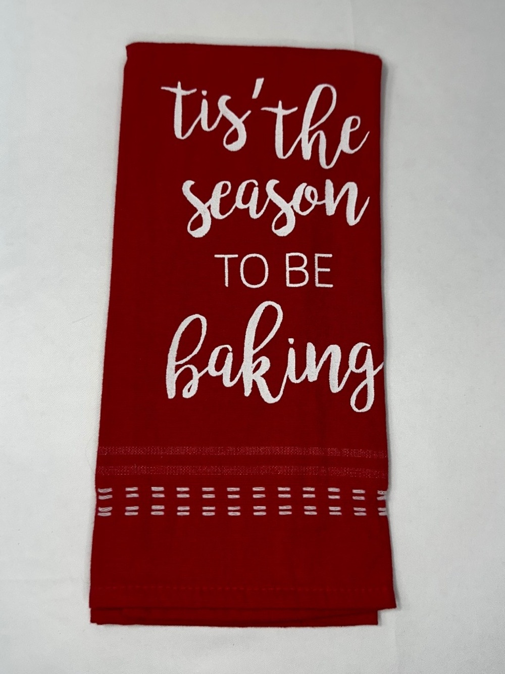 Tis' The Season To Be Baking Red Kitchen Towel, New